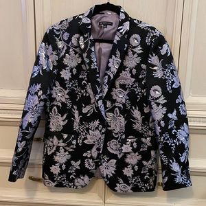 Shiny Lavender Flower Black INC Blazer worn 2X